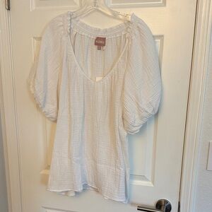 Show Me Your MuMu Cream Puff Sleeve Blouse